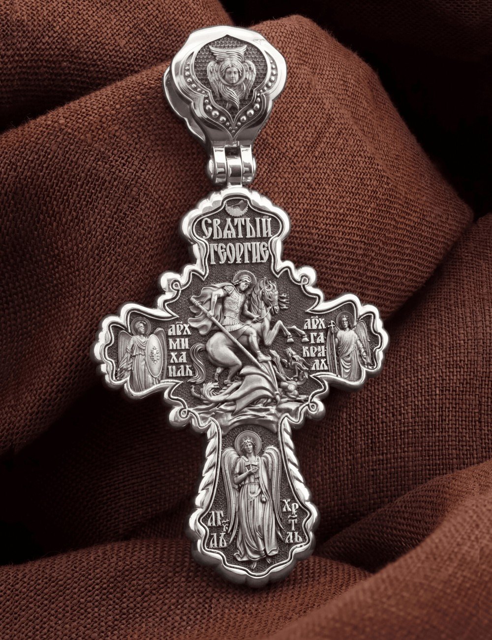 Крест из белого золота