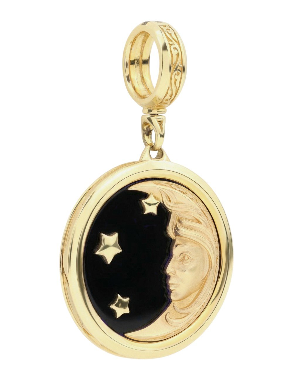 Подвеска из лимонного золота c ониксом