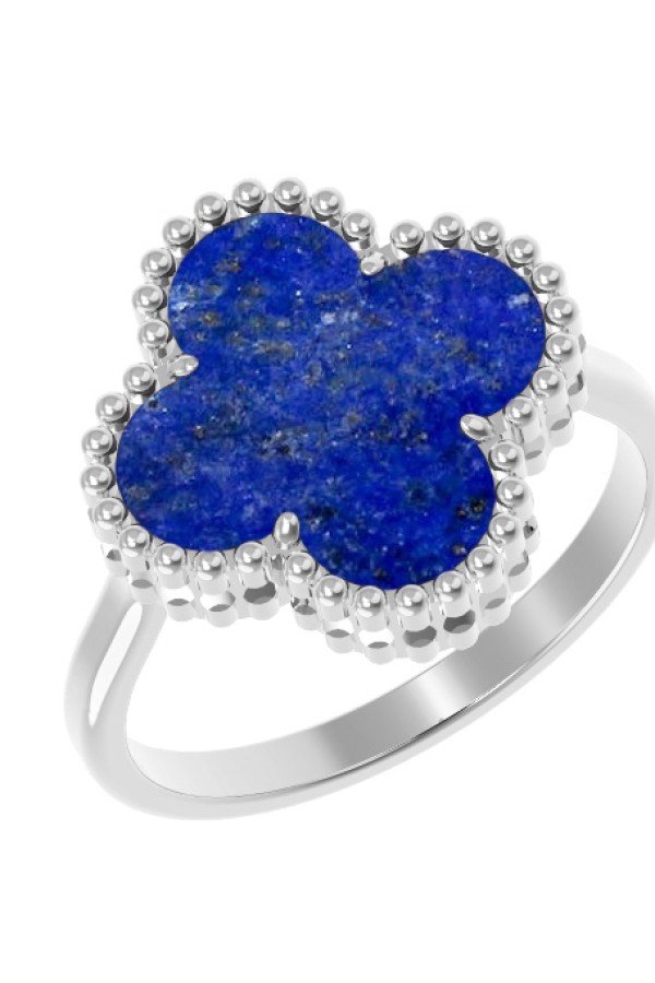 Кольцо из белого золота c лазуритом