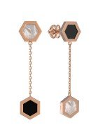 Серьги из золота c ониксом и перламутром