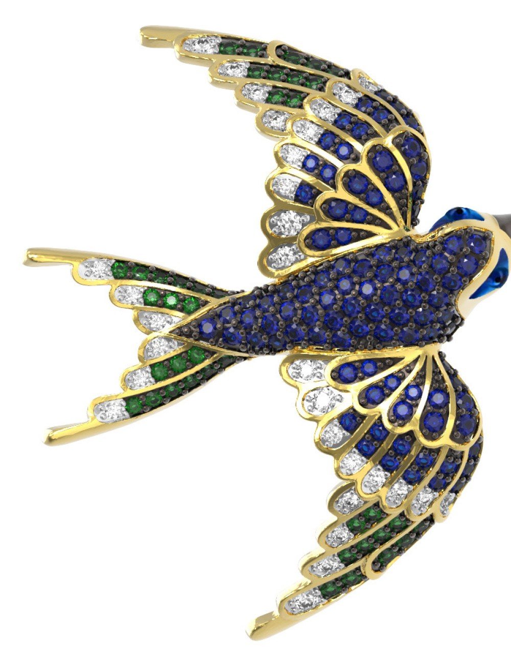 Подвеска из лимонного золота c эмалью и фианитом