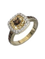 Кольцо из лимонного золота c бриллиантами