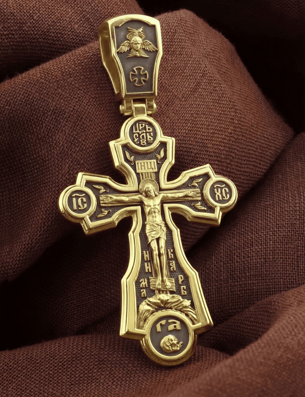 Крест из лимонного золота