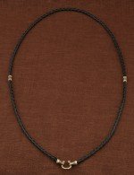 Гайтан из лимонного золота c кожаным шнурком