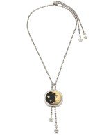 Колье из белого золота c ониксом и перламутром