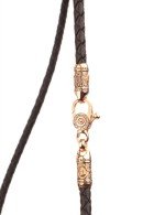 Гайтан из золота c кожаным шнурком