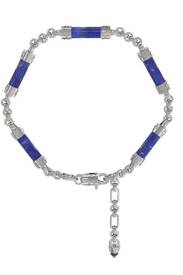 Браслет из белого золота c лазуритом