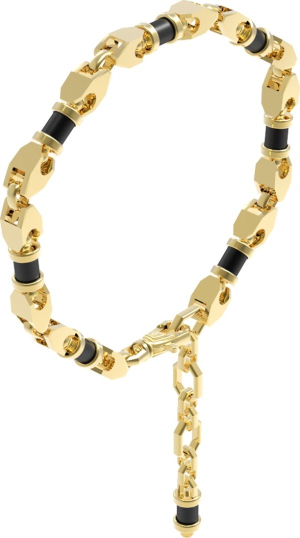 Браслет из лимонного золота c ониксом