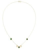 Колье из лимонного золота c малахитом и перламутром