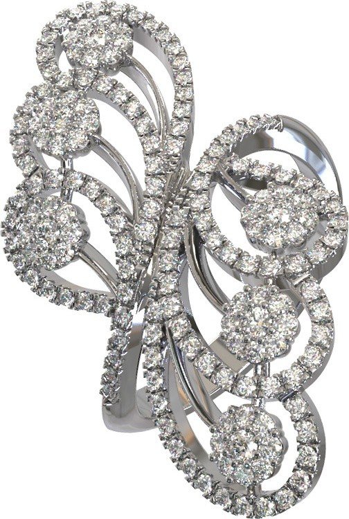 Кольцо из белого золота c бриллиантами