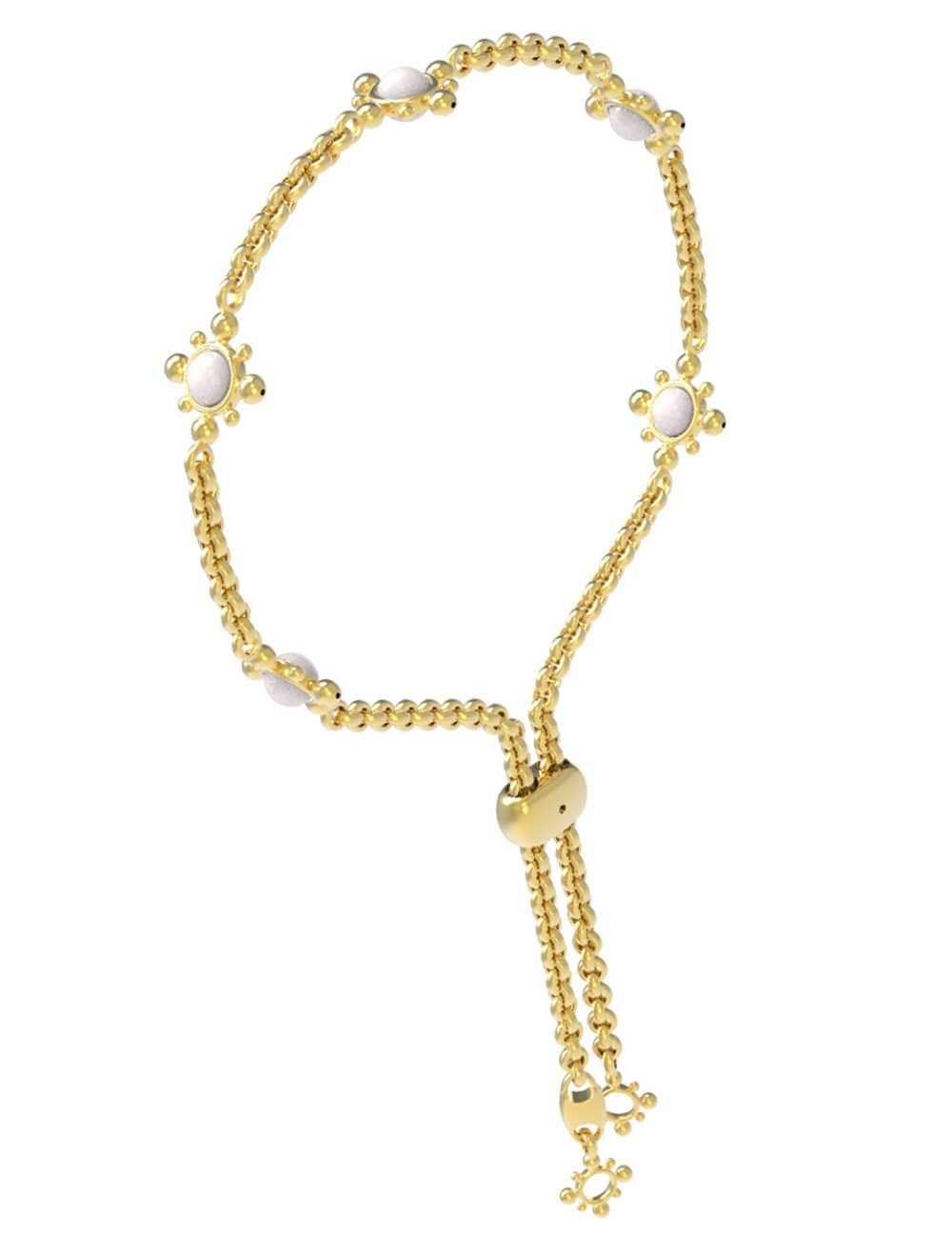 Браслет из лимонного золота c агатом