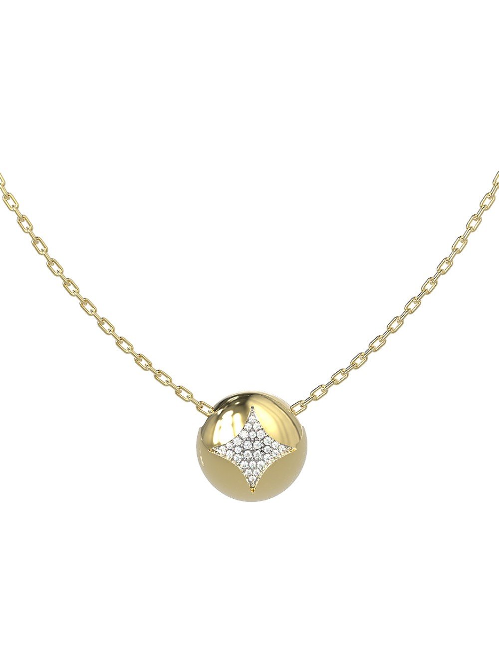 Колье из лимонного золота c бриллиантами