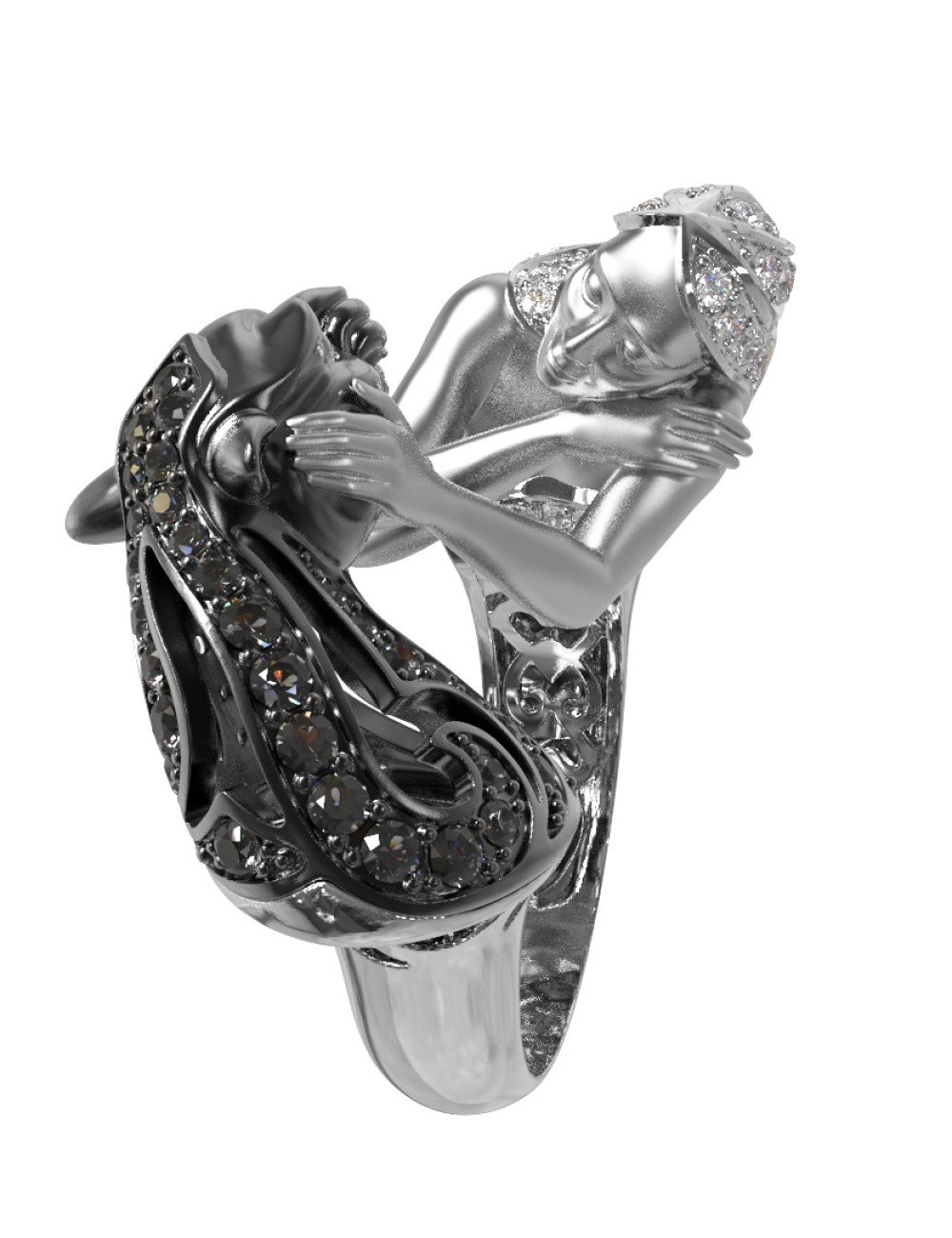 Кольцо из белого золота c фианитом