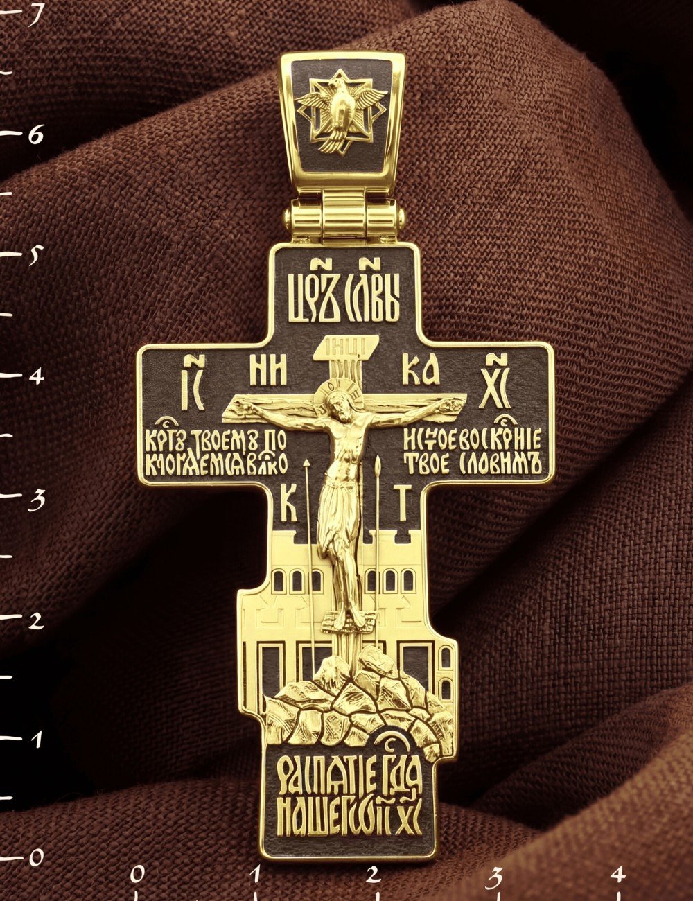 Крест из лимонного золота