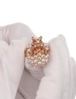 Кольцо из золота c эмалью и жемчугом