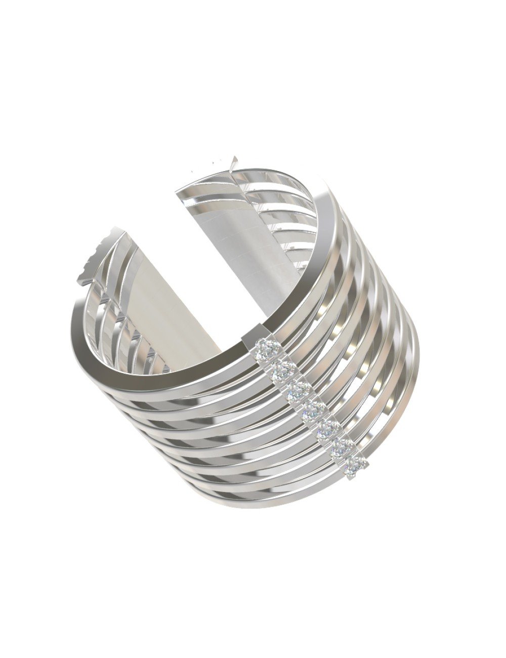 Кольцо из белого золота c бриллиантами