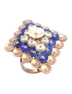 Кольцо из золота c лазуритом и перламутром