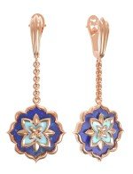 Серьги из золота c бирюзой и лазуритом