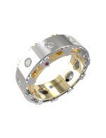 Кольцо из лимонного золота c бриллиантами и рубином