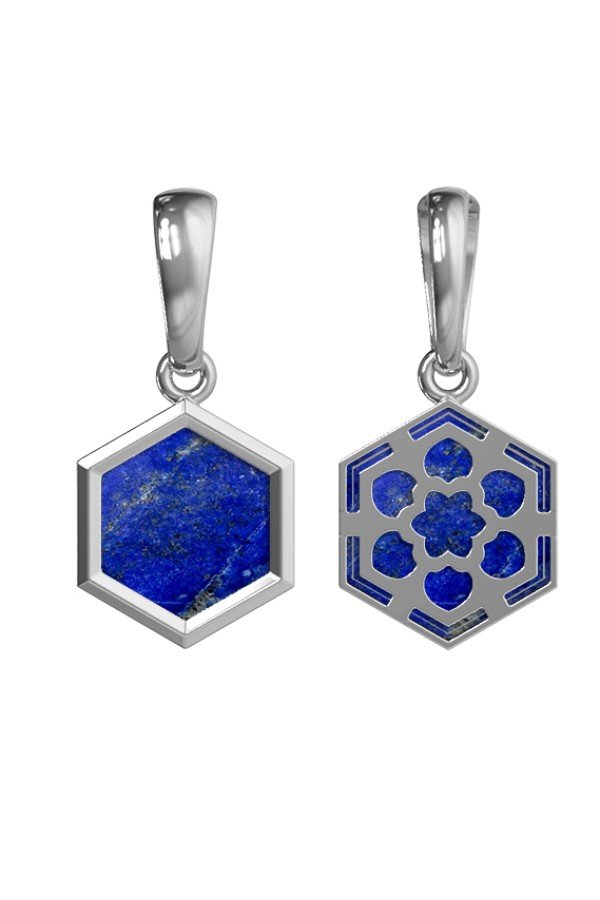 Подвеска из белого золота c лазуритом