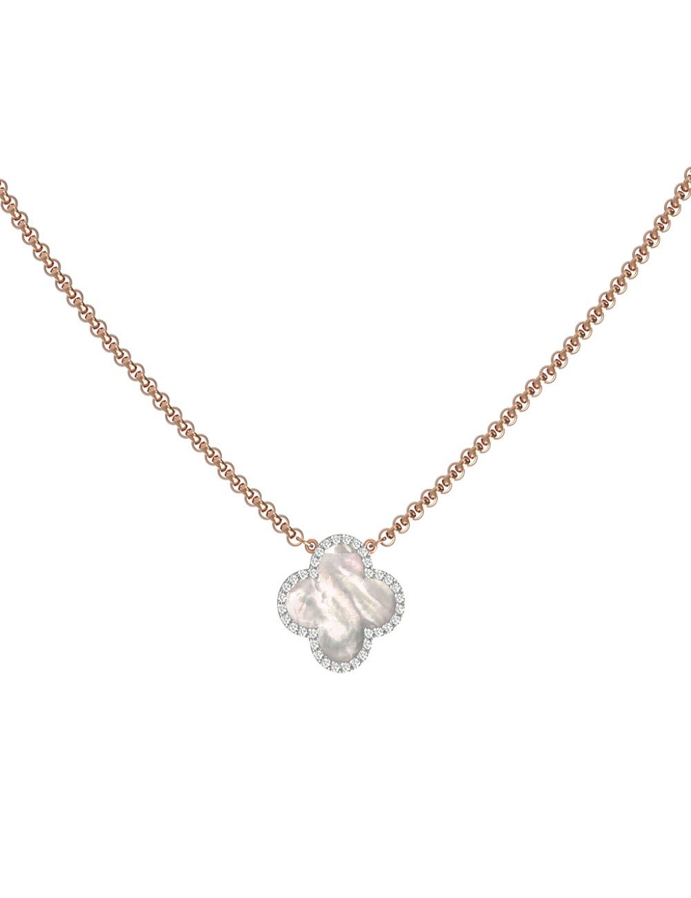 Колье из золота c бриллиантами и перламутром