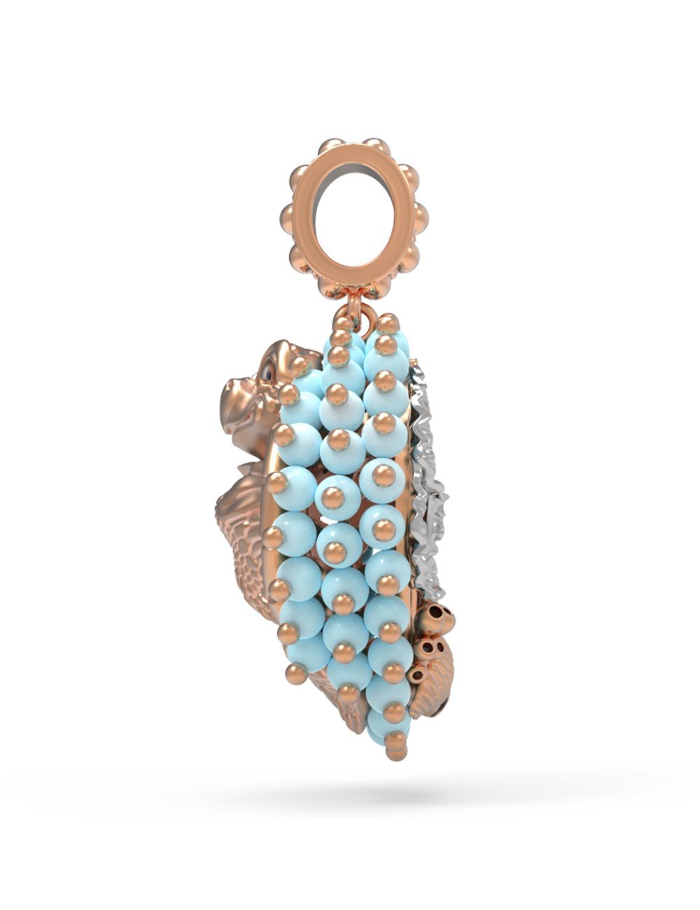 Подвеска из золота c эмалью и бирюзой