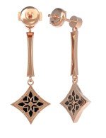 Серьги из золота c фианитом и ониксом