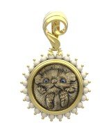 Подвеска из лимонного золота c эмалью и жемчугом