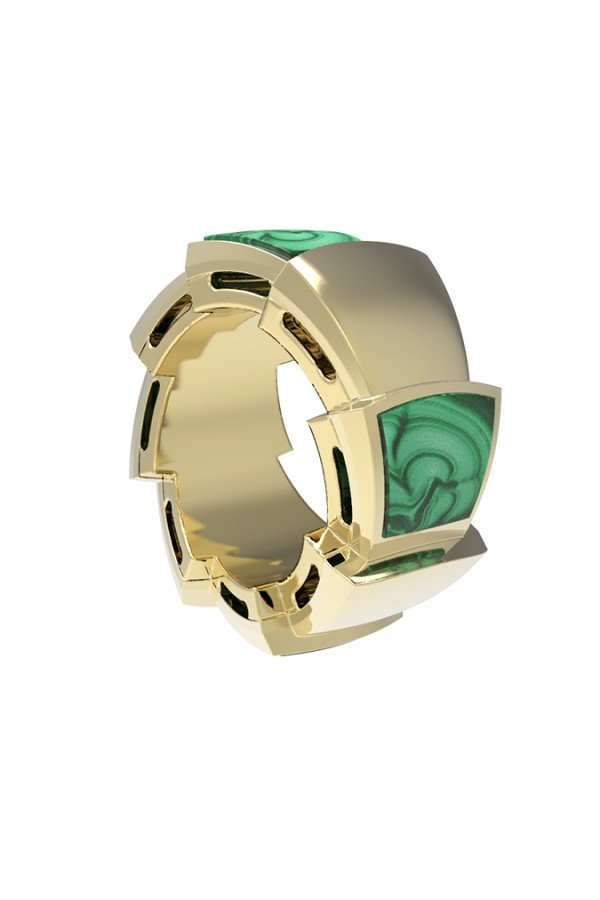 Подвеска из лимонного золота c малахитом