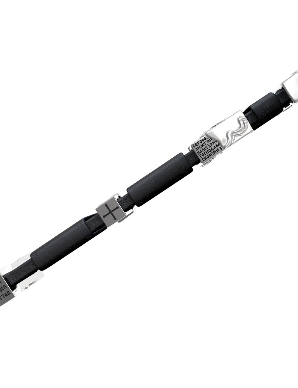 Браслет из белого золота c кожаным шнурком