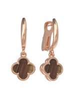 Серьги из золота c тигровым глазом