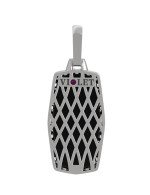 Подвеска из белого золота c бриллиантами, рубином и ониксом