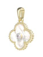 Подвеска из лимонного золота c бриллиантами и перламутром