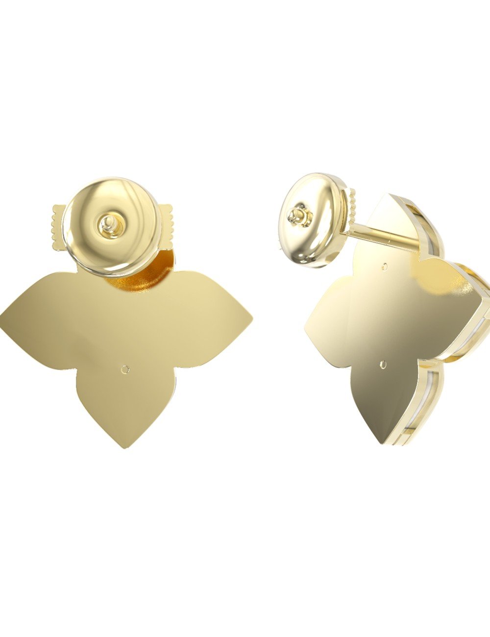 Серьги из лимонного золота c бриллиантами и перламутром