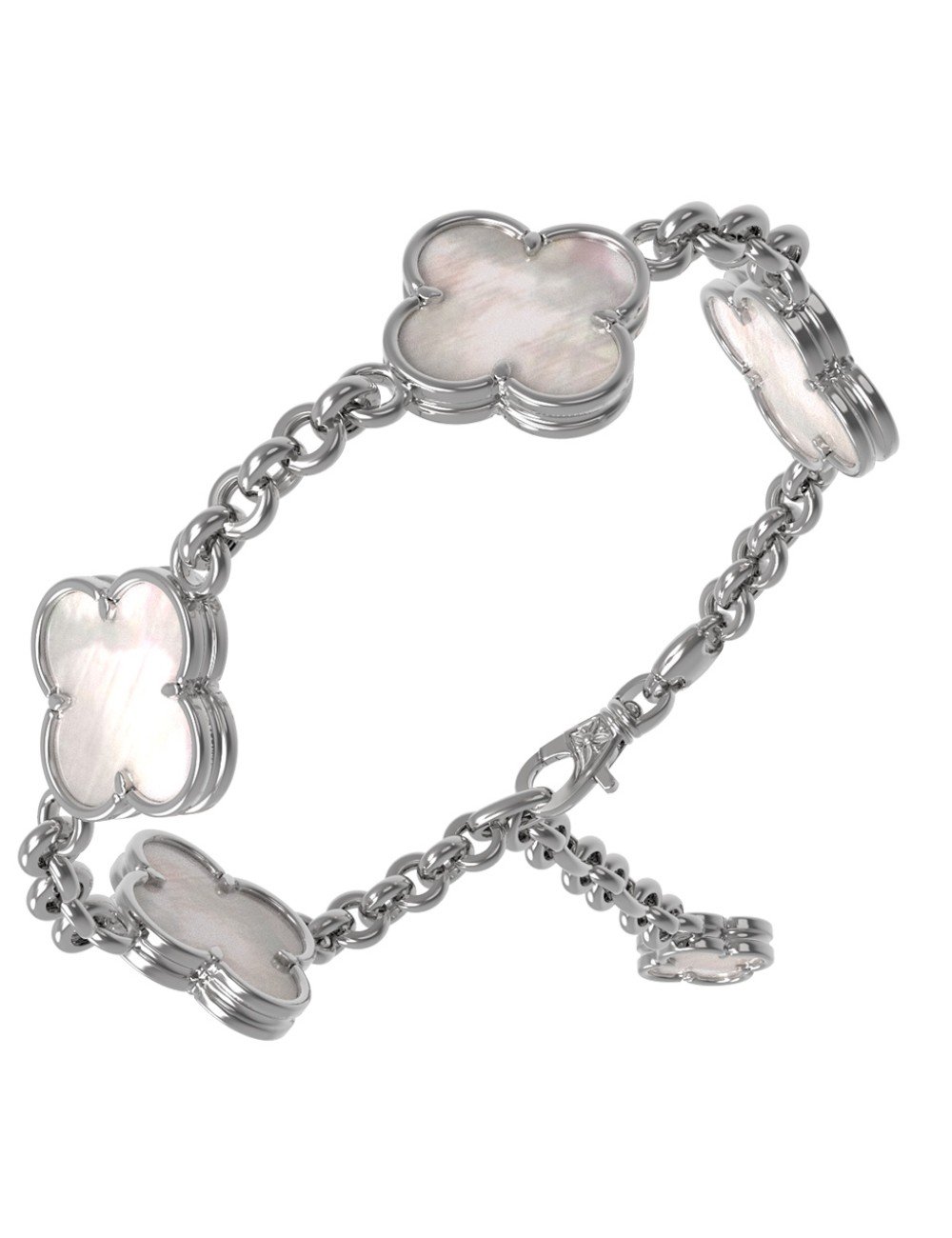 Браслет из белого золота c перламутром