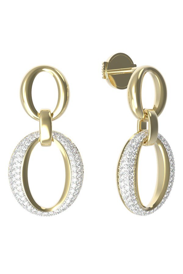 Серьги из лимонного золота c бриллиантами