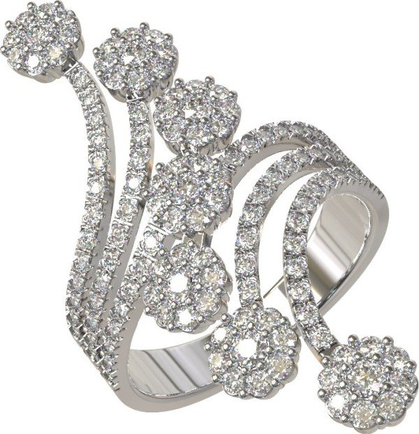 Кольцо из белого золота c бриллиантами