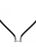 Шнурок шёлковый из белого золота c шёлковым шнурком