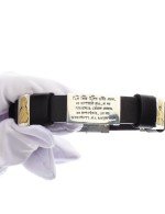 Браслет из серебра и золота c кожаным шнурком