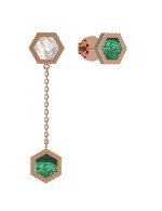 Серьги из золота c малахитом и перламутром