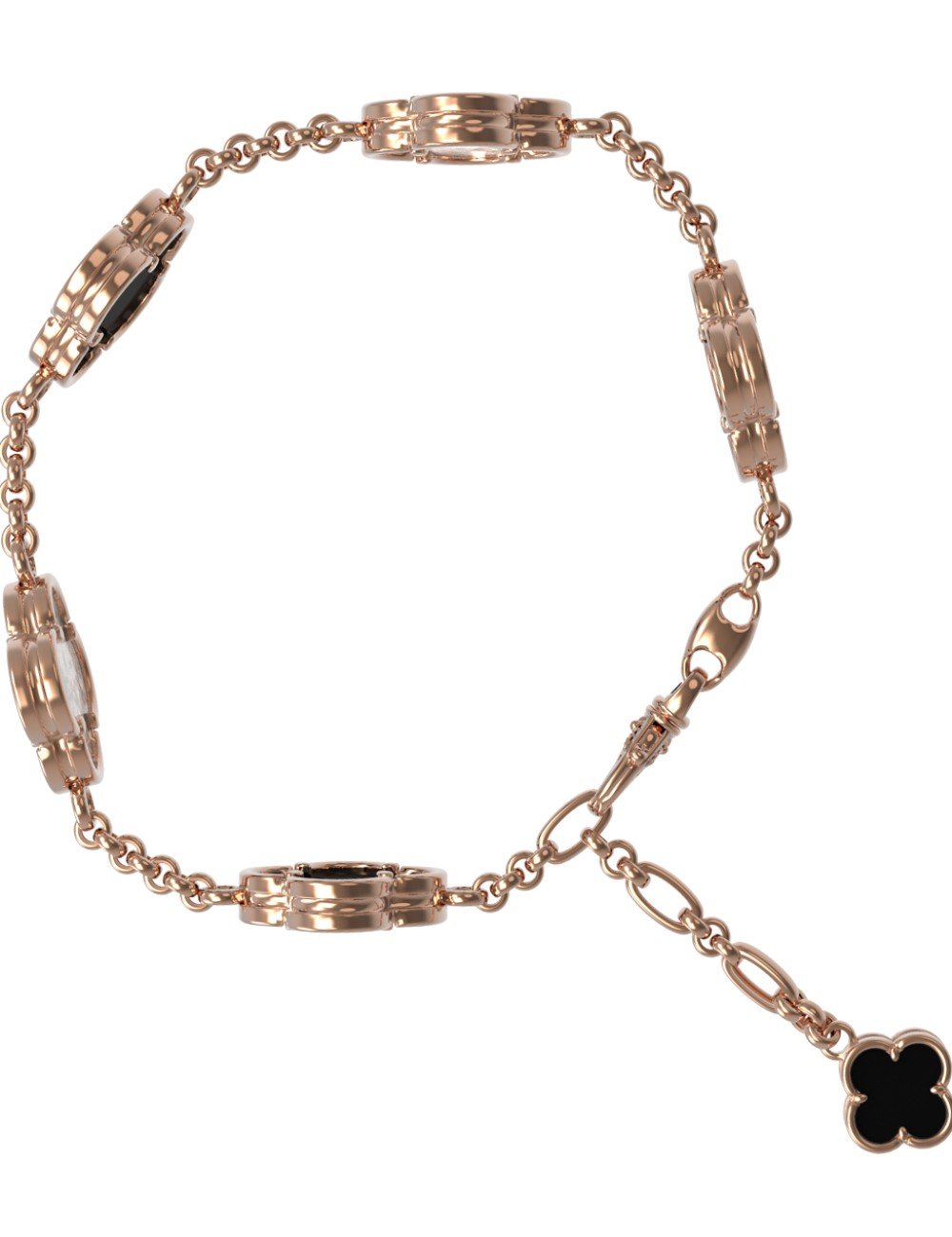 Браслет из золота c ониксом и перламутром