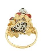 Кольцо из лимонного золота c эмалью