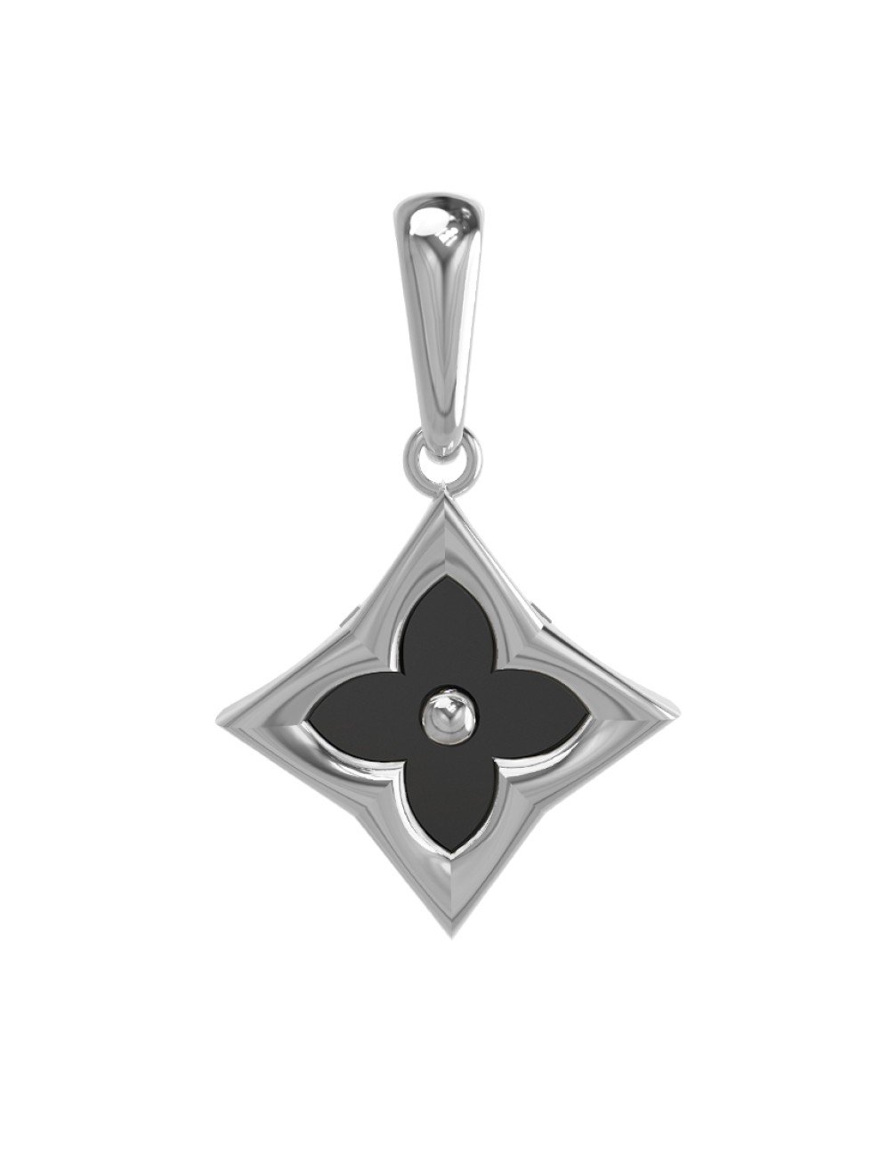 Подвеска из белого золота c ониксом