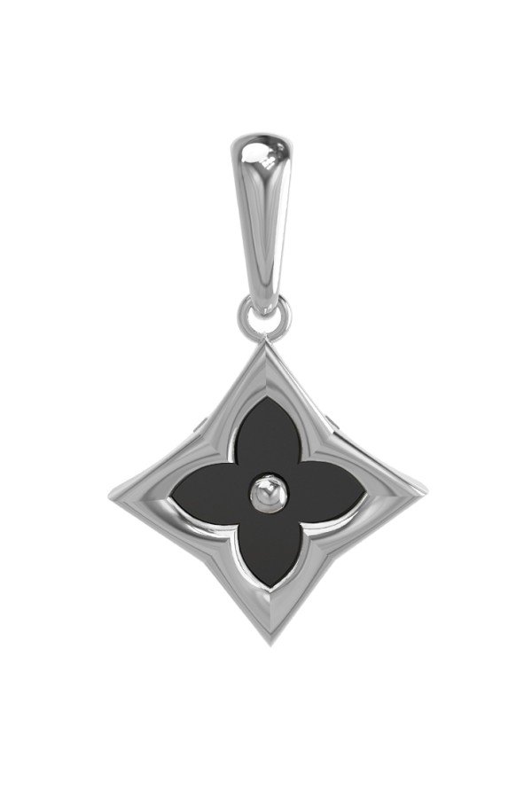 Подвеска из белого золота c ониксом