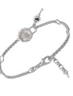 Браслет из белого золота c ониксом и перламутром