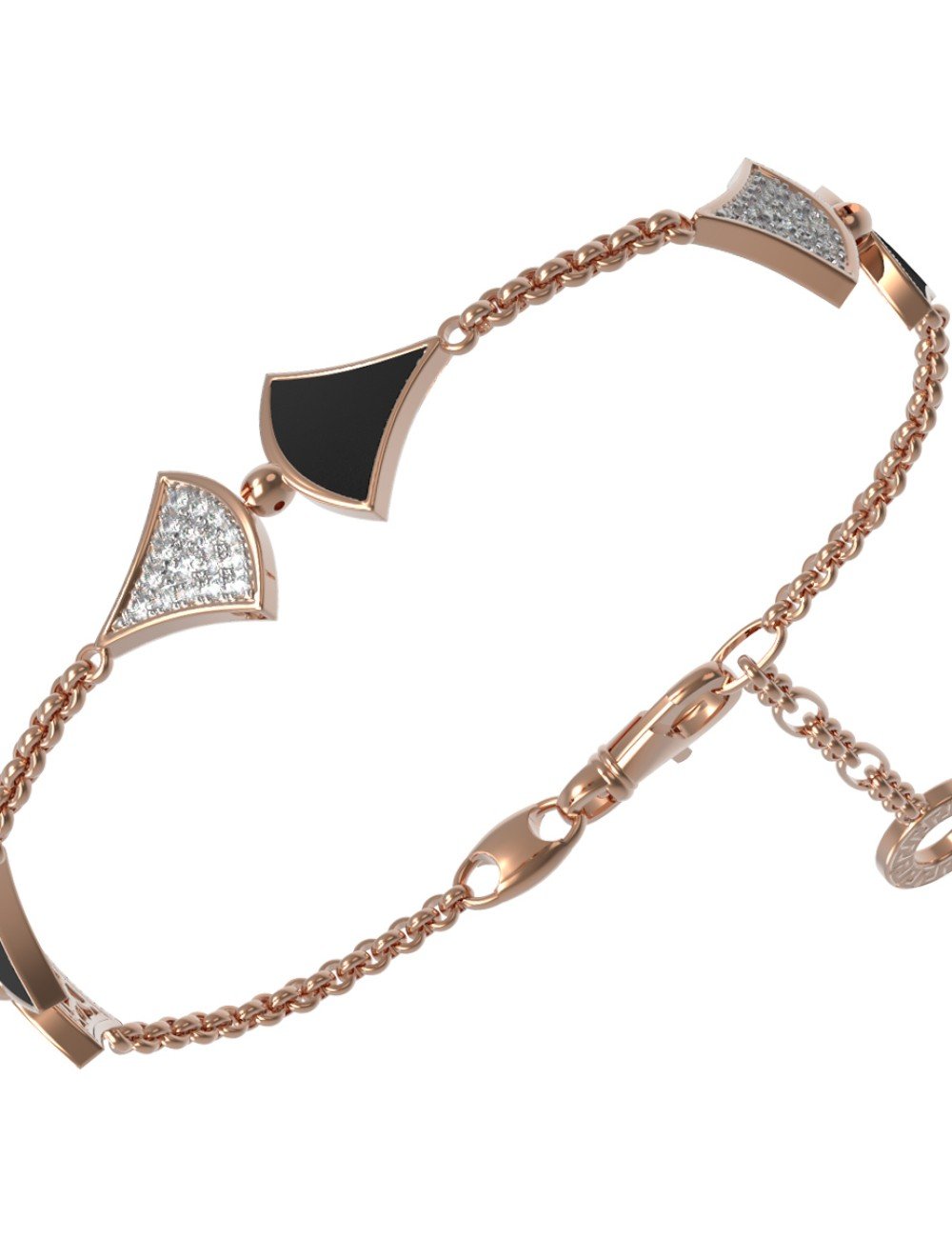 Браслет из золота c бриллиантами и ониксом