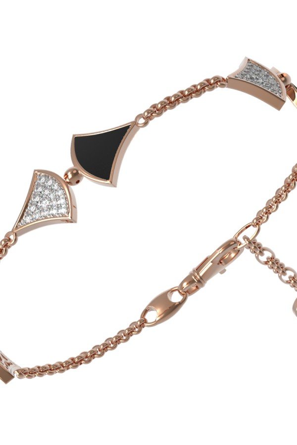 Браслет из золота c бриллиантами и ониксом