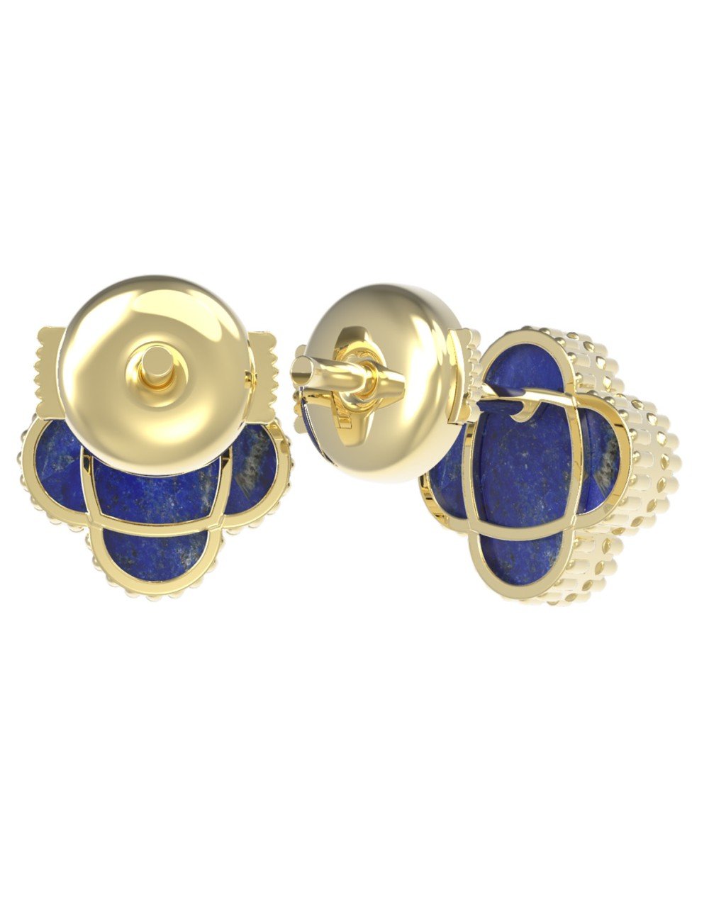 Серьги из лимонного золота c лазуритом