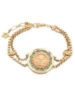 Браслет из лимонного золота c бирюзой и лазуритом