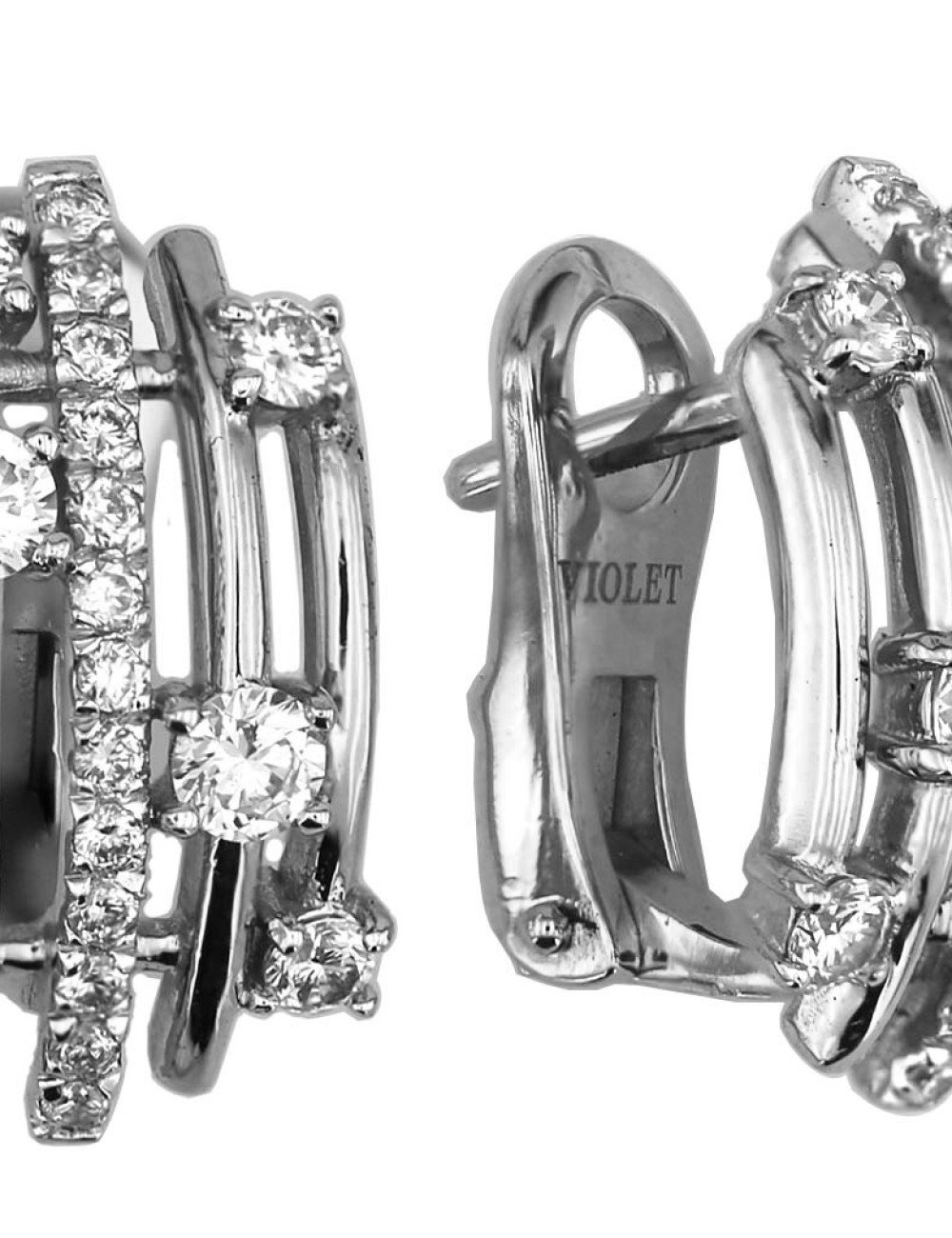 Серьги из белого золота c бриллиантами